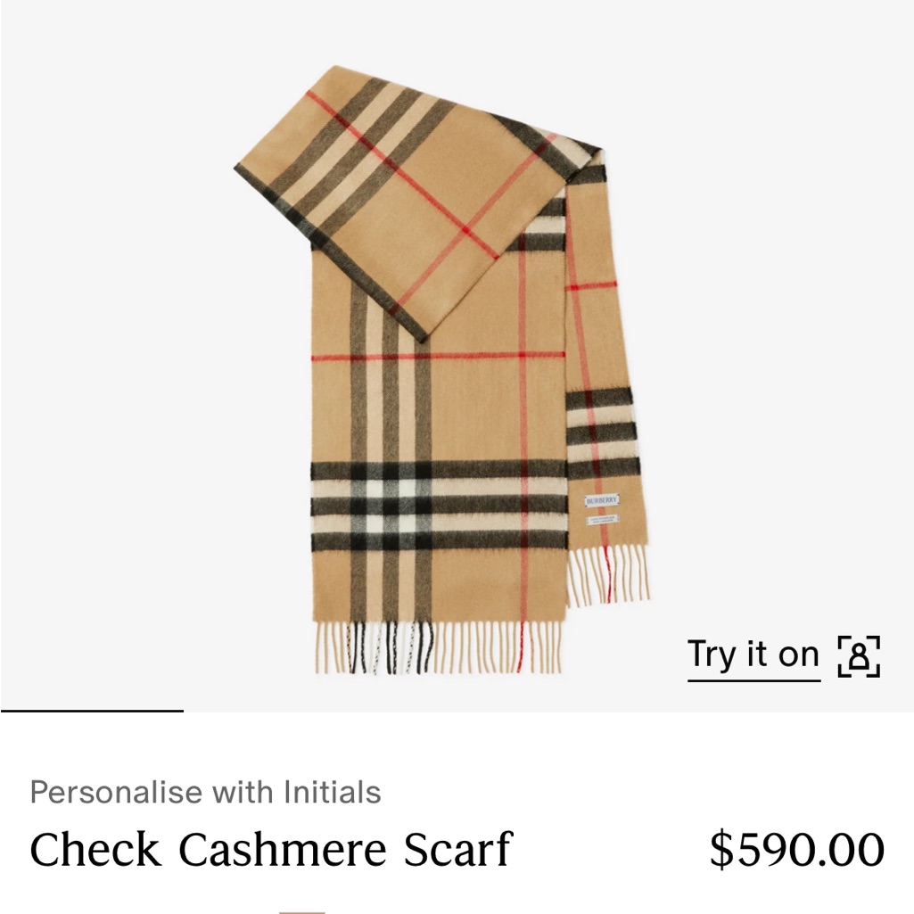 Burberry Cashmere Scarf With Iconic Check Pattern